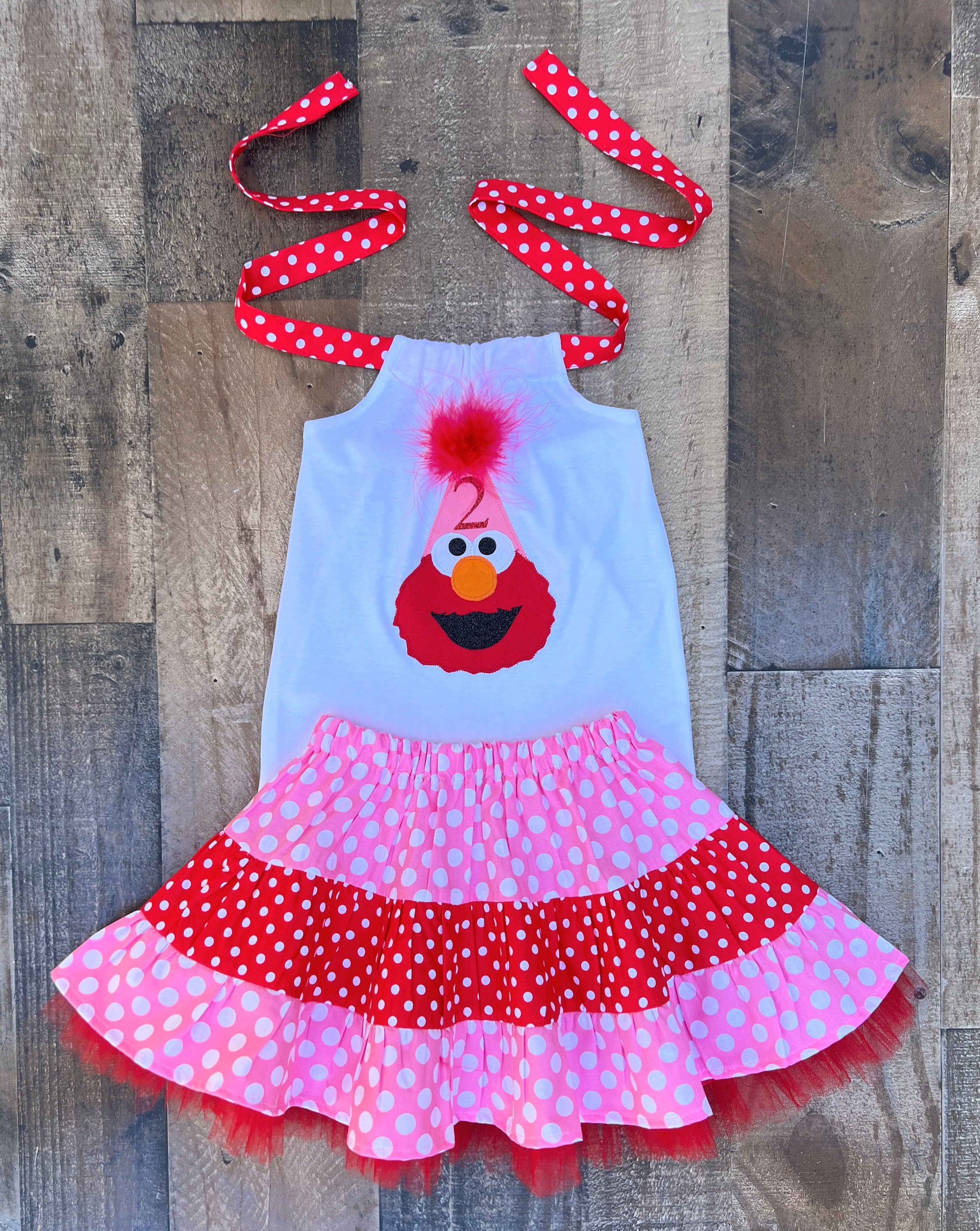 Elmo Birthday Girl Outfit 
