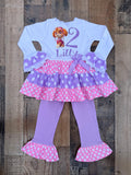 Personalized Paw Patrol Skye birthday outfit, tunic and leggings set with name and number