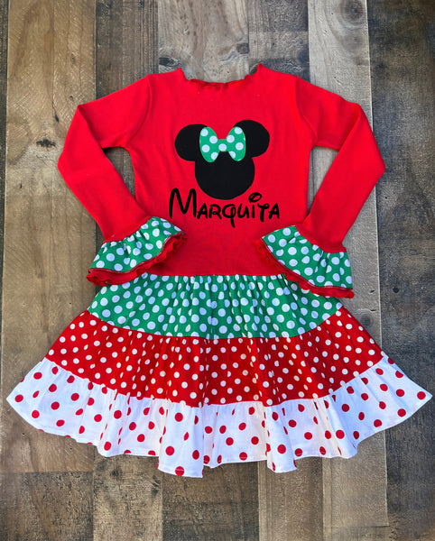 Holiday Minnie Mouse Dress Dress