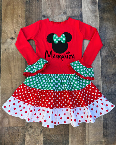 Holiday Minnie Mouse Dress Dress