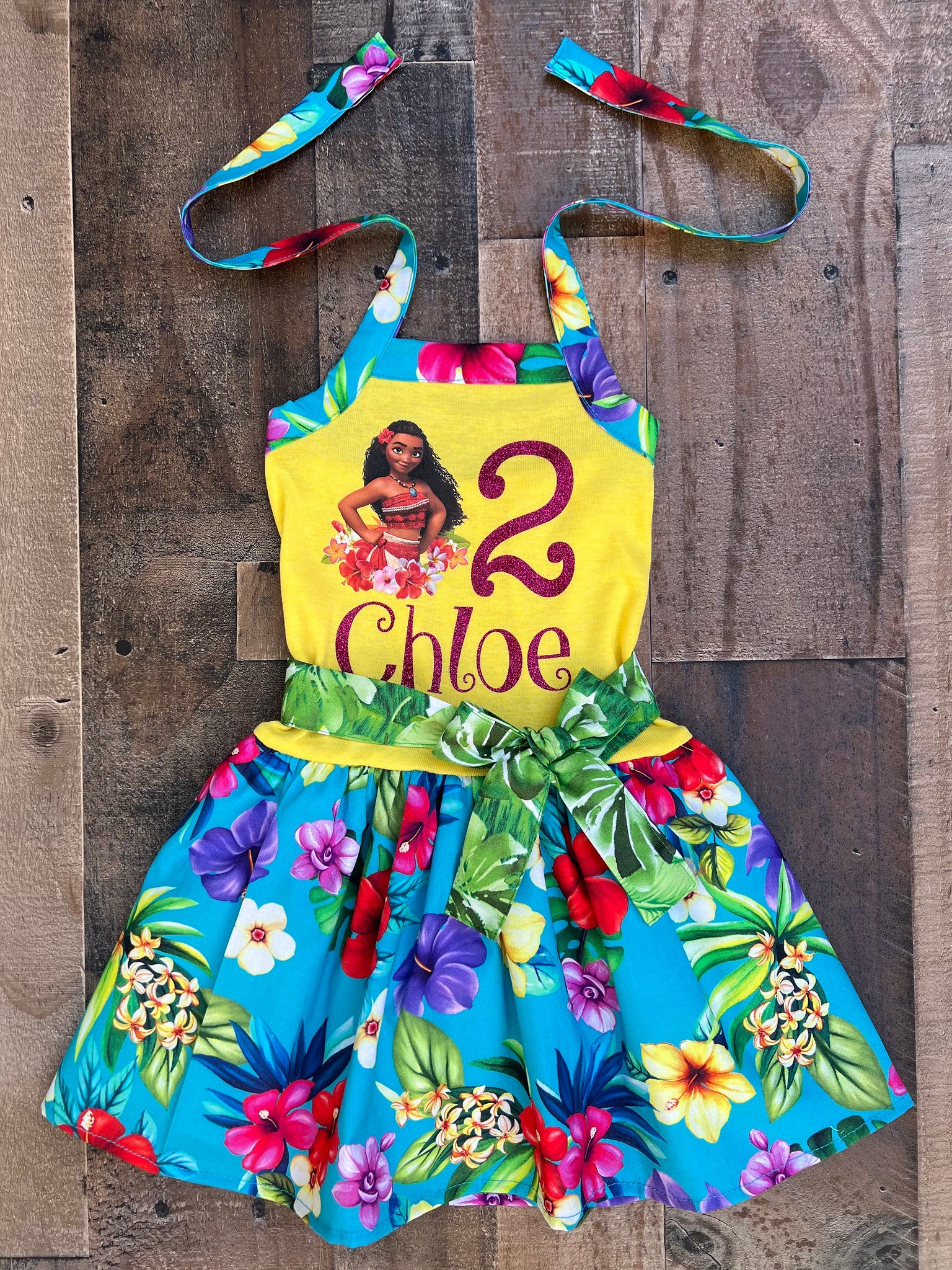 Moana Hawaiian Tropical  Luau Personalized Dress