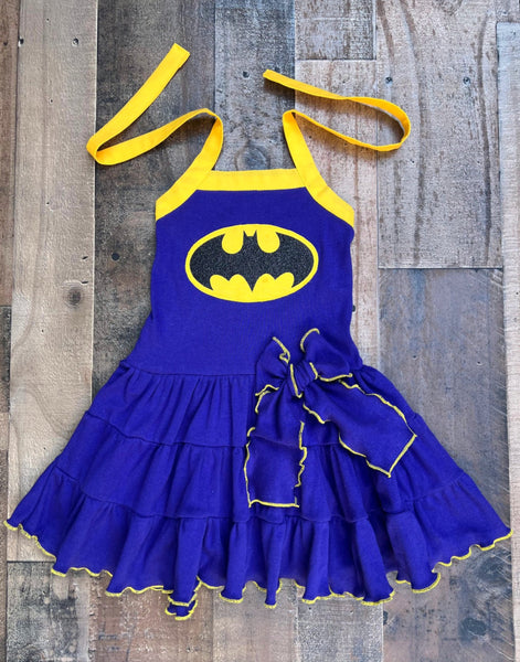 Purple Yellow Batgirl Dress