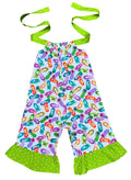 2T Flip Flop Sandals Print Romper Outfit