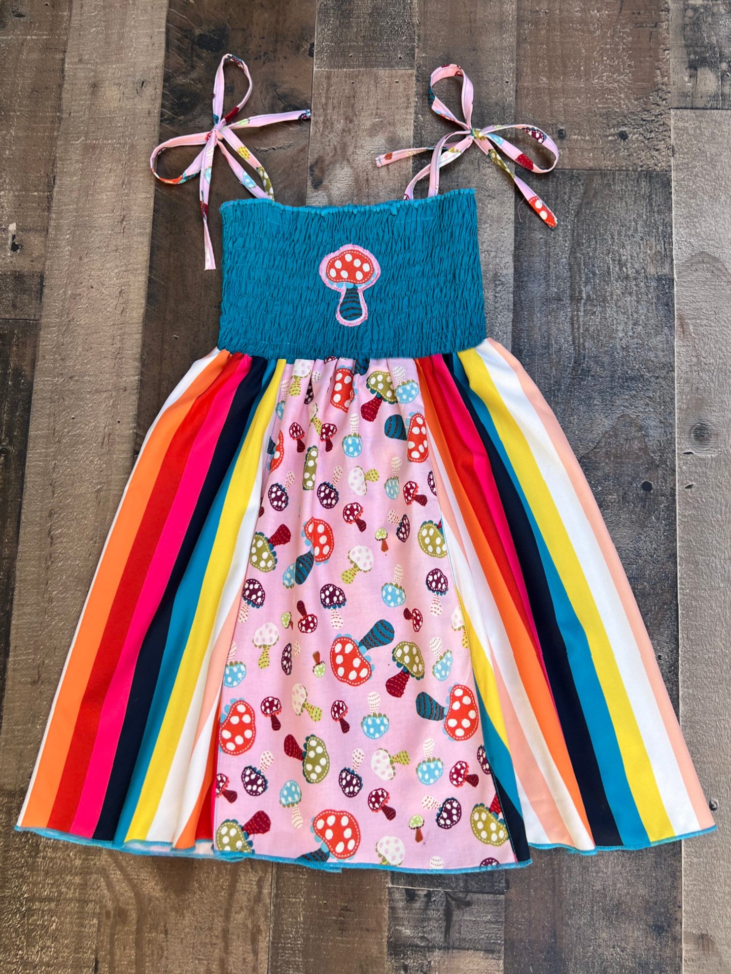 4T Upcycled Mushroom Print Dress