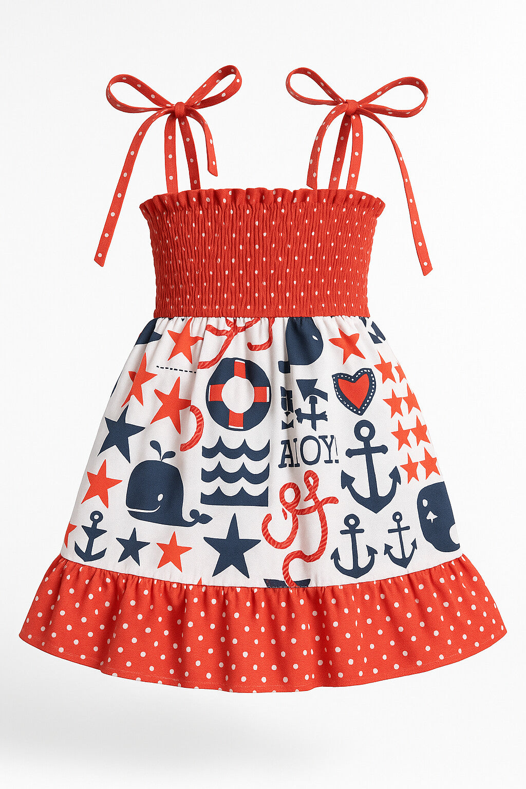 4th Of July Beach Smocked Dress