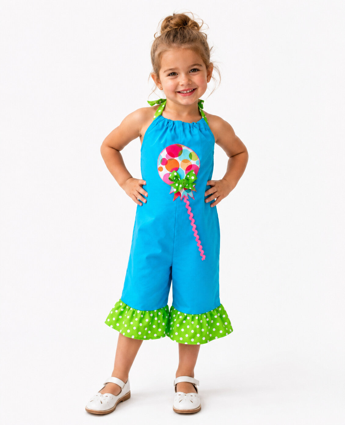 Aqua Bubble Blast Lollipop Or Balloon Romper Outfit