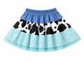 Western Wear Aqua Blue Bandana Skirt