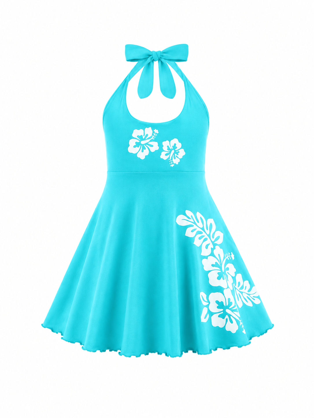 Hawaiian Luau Aqua Tropical Dress