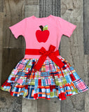 Back To School Plaid Apple Dress