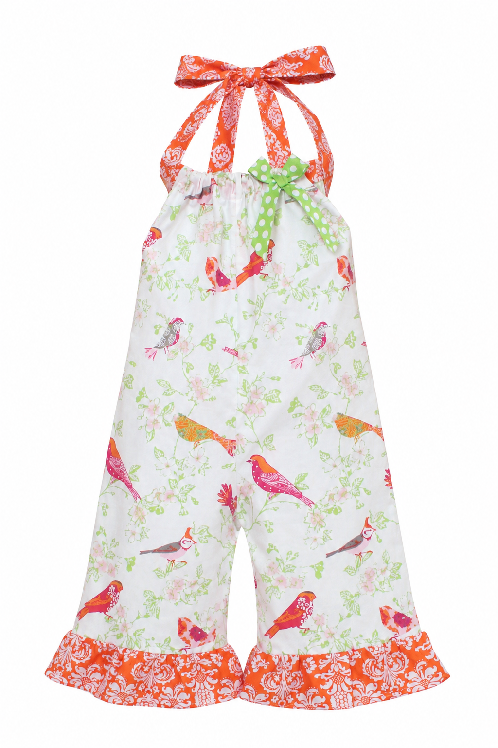 Bird Print Romper Girl Outfit