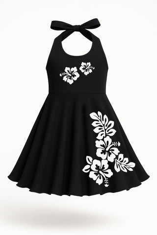 Black Hawaiian Luau Dress