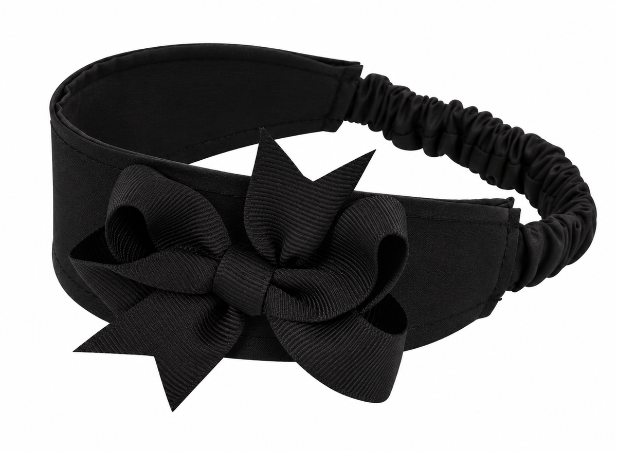 Black Headband  With Bow 