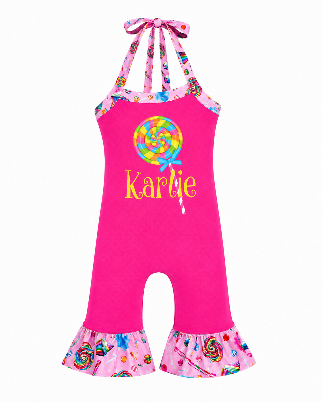 Candyland Lollipop Hot Pink Romper