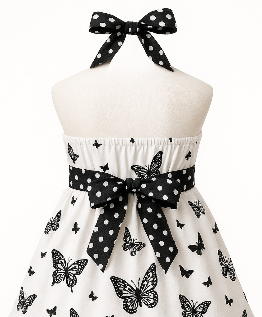 Black White Butterfly Dress