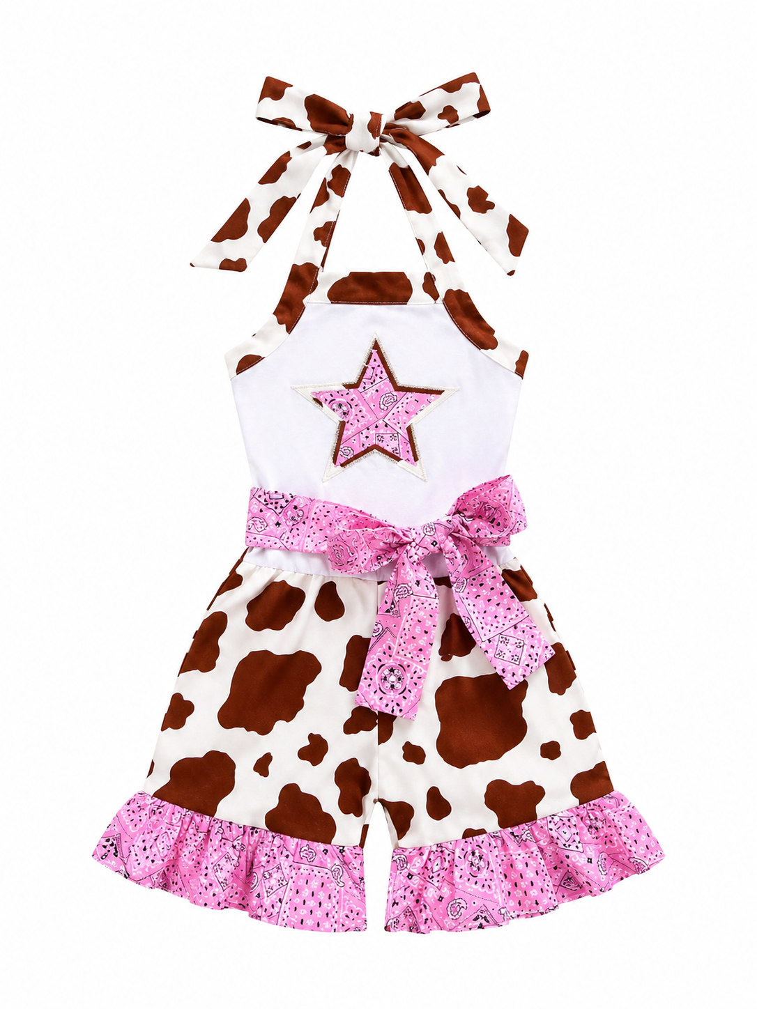 Cocoa Pink Cow Print Romper