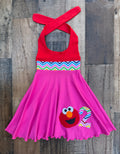 Elmo BIrthday Girl Personalied Twirl Dress