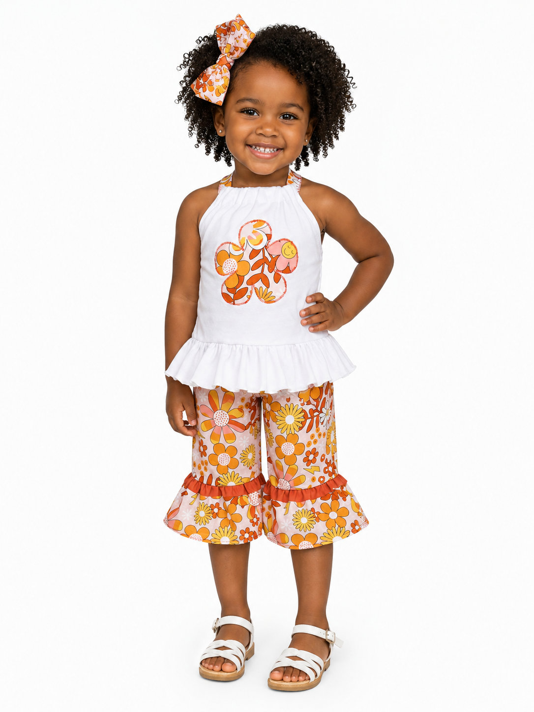 Funky Floral Toddler Girl Outfit
