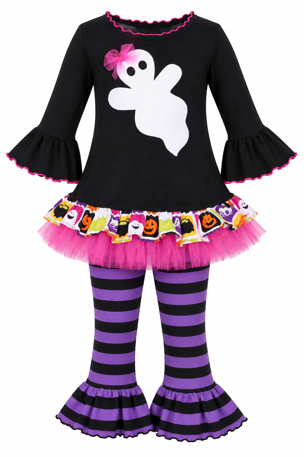 Halloween Fall Ghost Leggings & Ruffled Tee