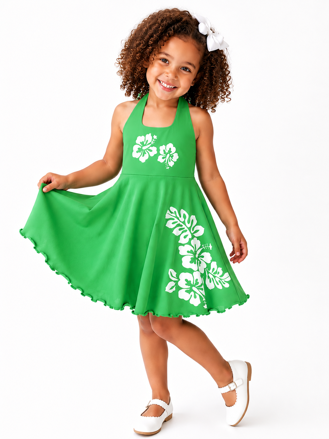 luau party dress Green Hawaiian Luau Tropical Dress