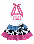 hot pink western wear dress
