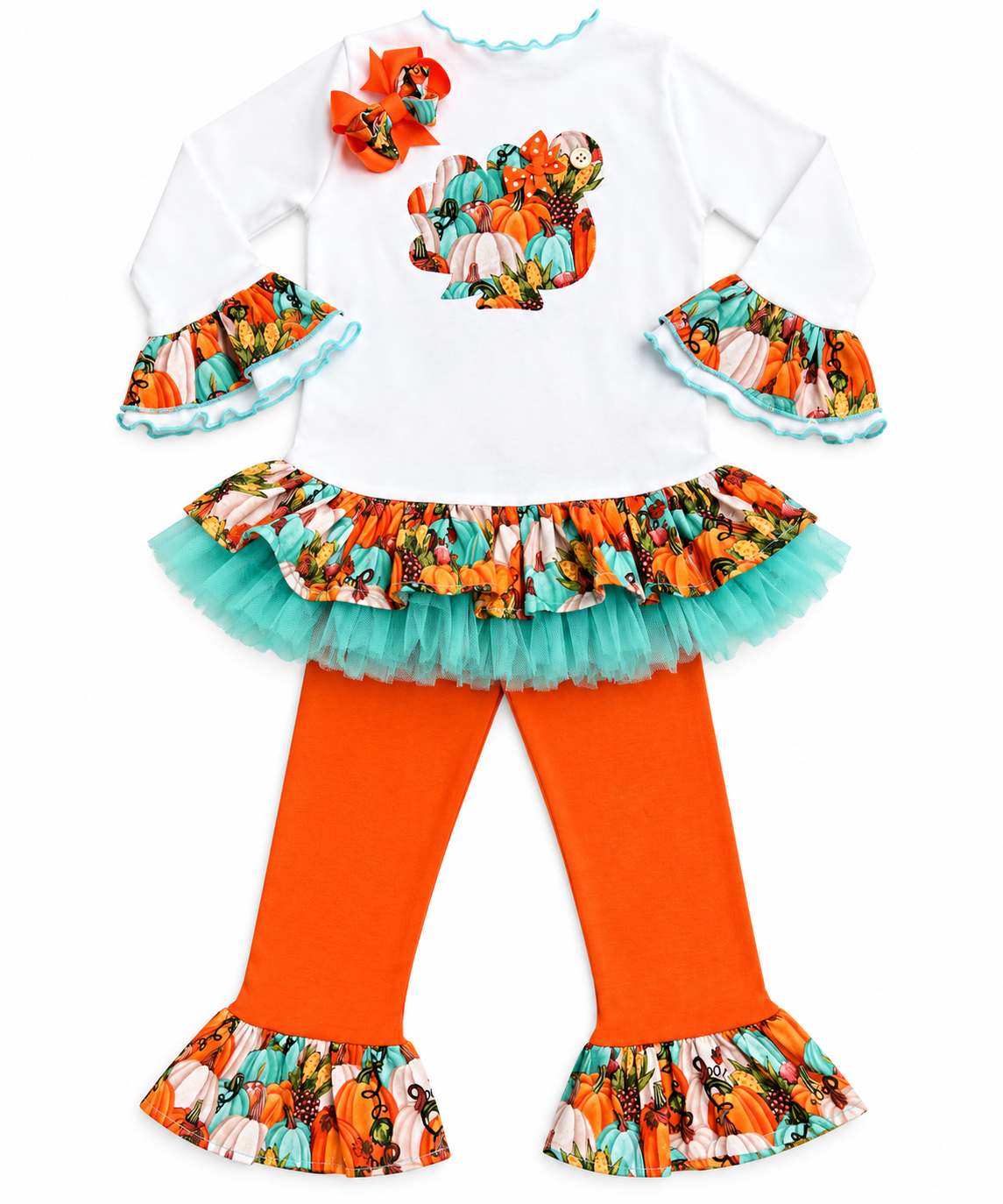 Thanksgiving Fall Turkey Outfit & Hair Bow