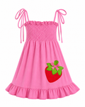 Pink Strawberry Smocked Dress