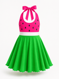Hot Pink & Lime Watermelon Seeds Dress