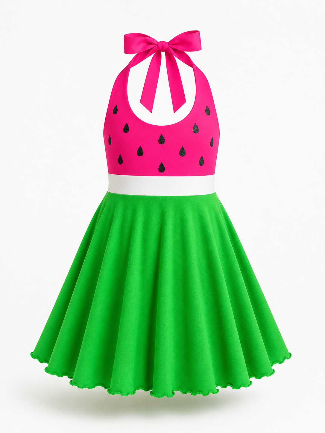 Hot Pink & Lime Watermelon Seeds Dress