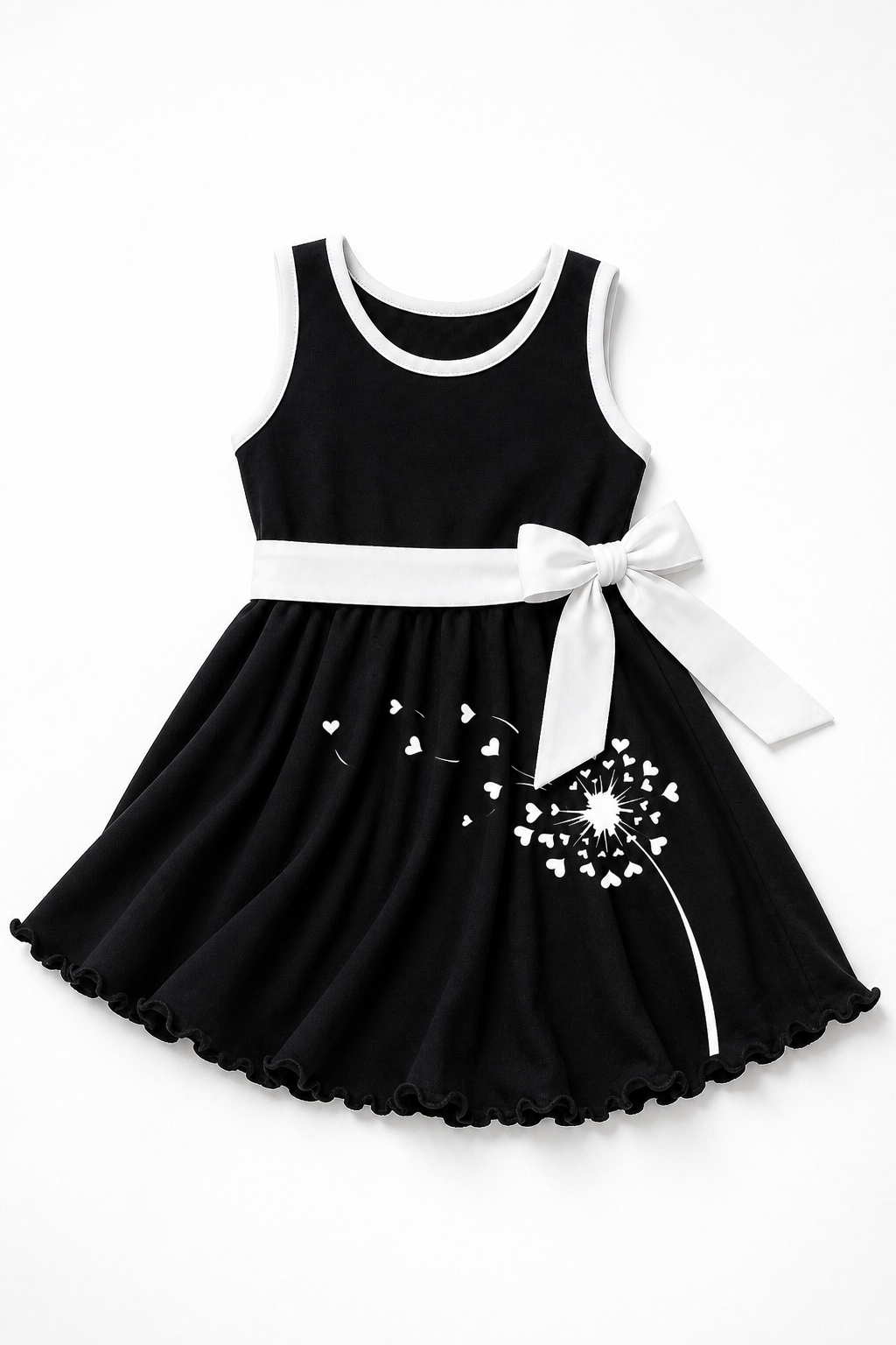 Dandelion Hearts Black Tank Twirl Dress