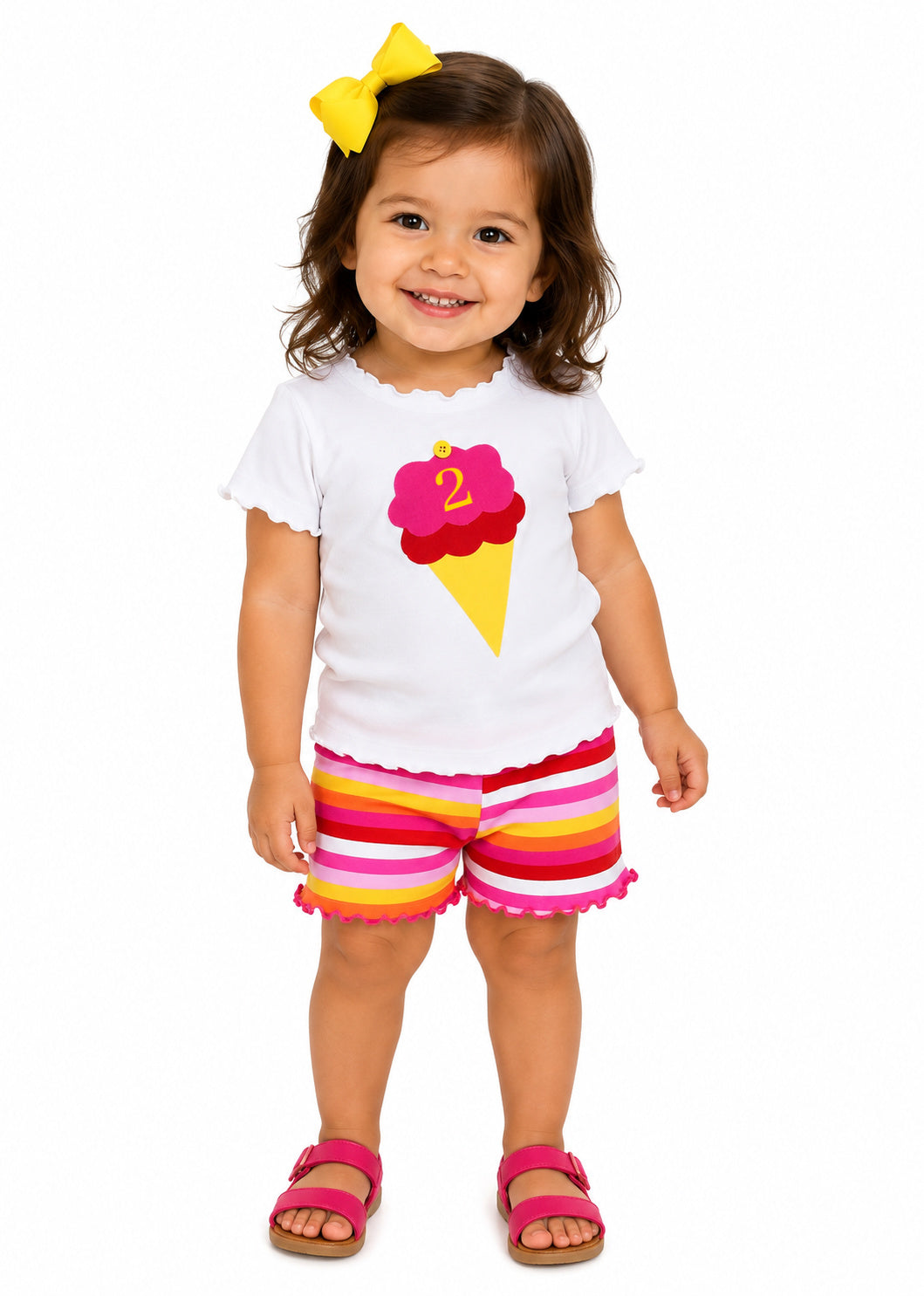 Ice Cream Cone Personalized Birthday Short Set