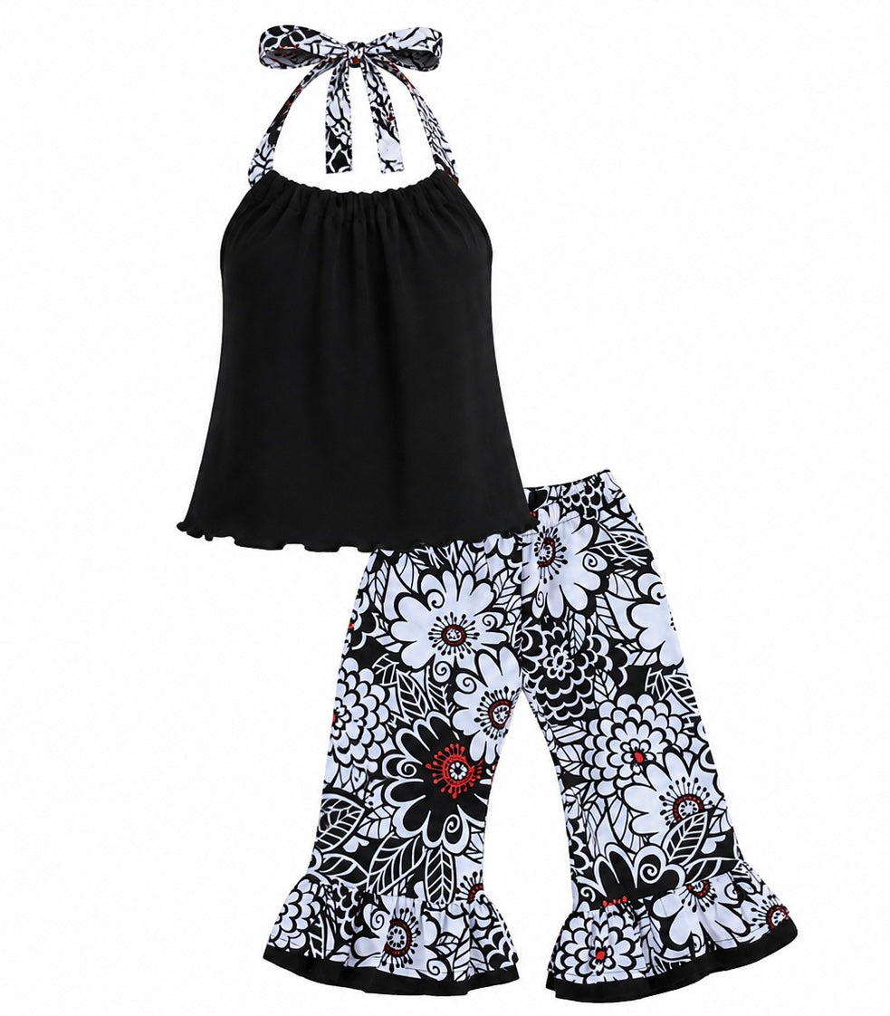 Kid girl floral capris and halter top 