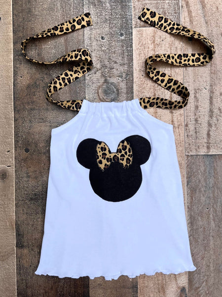 Leopard Print Minnie Mouse Top 
