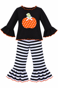 Little Girl Fall Pumpkin Outfit 