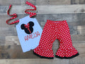 Minnie Mouse Personalized Red White Polka Dot Outfit