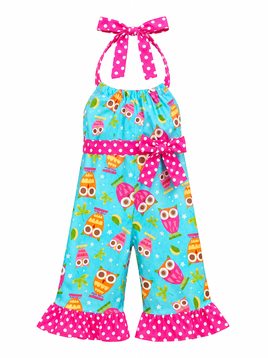 Owl Print Romper Outfit 