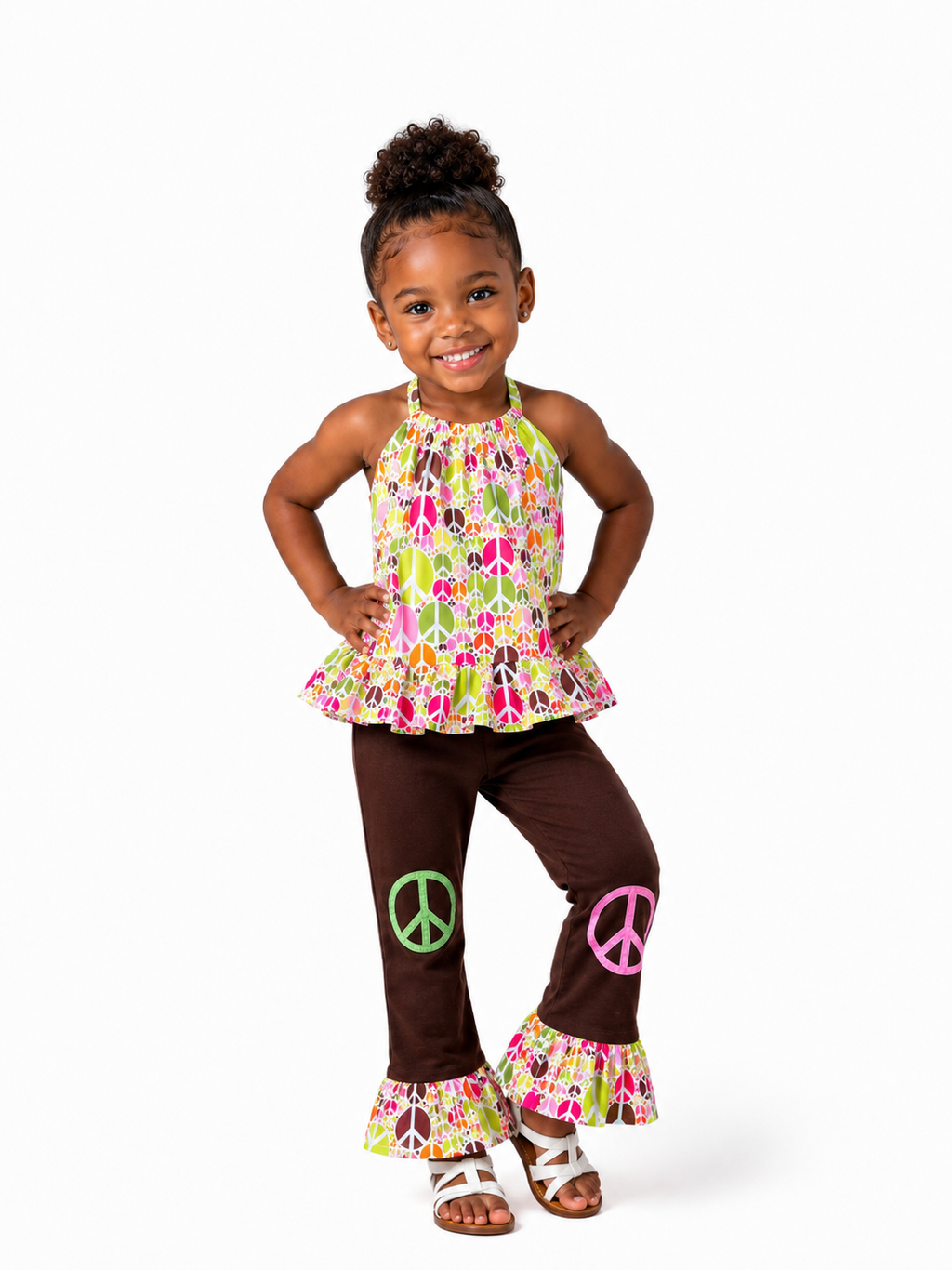 Peace Sign Print Outfit 