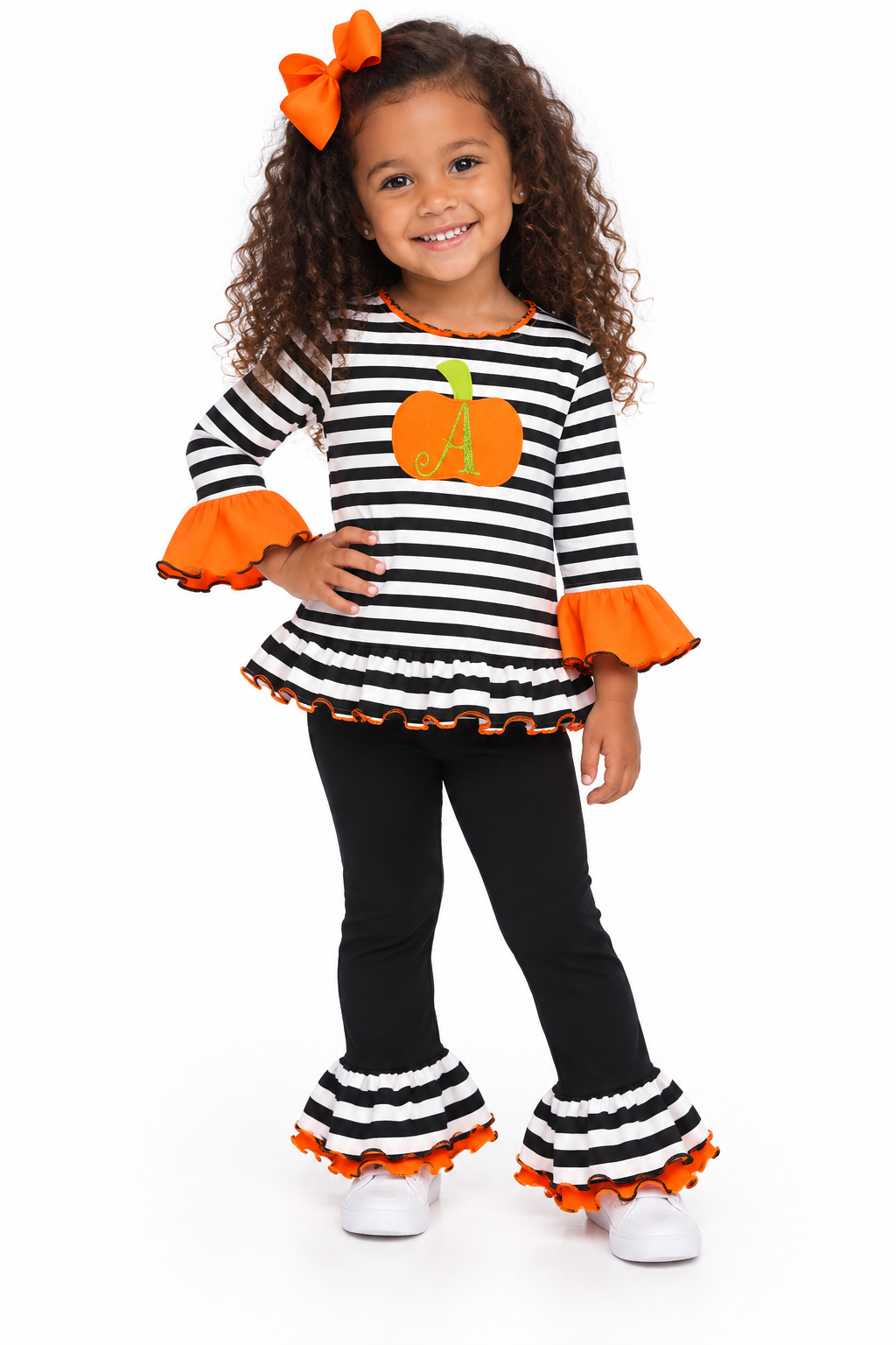 Personalized Pumpkin Little Girl Outfit 