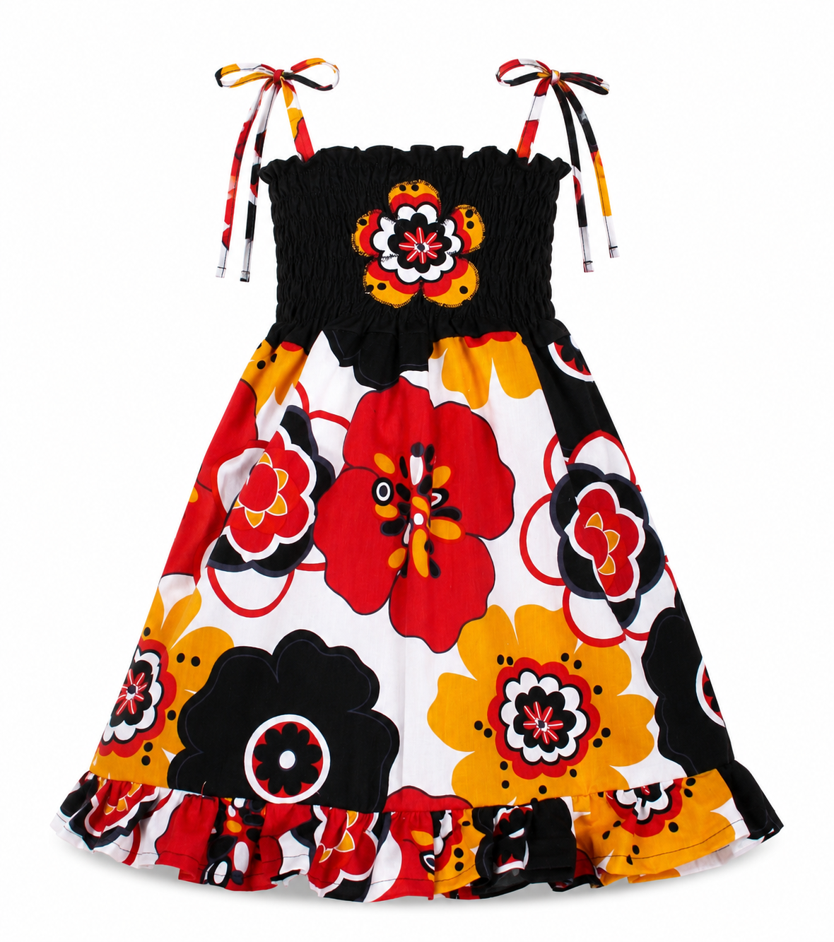 Petite Kleo Funky Floral Smocked Dress