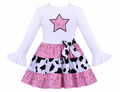 Pink Bandana Cow Print Farm Dress 