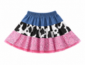 Pink Bandana Cow Print Skirt 