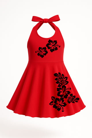 Red Black Hawaiian Dress