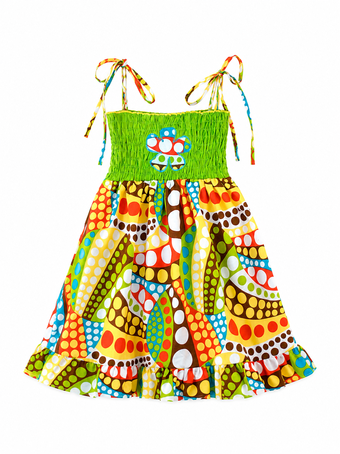 Retro Smocked Polka Dot Dress