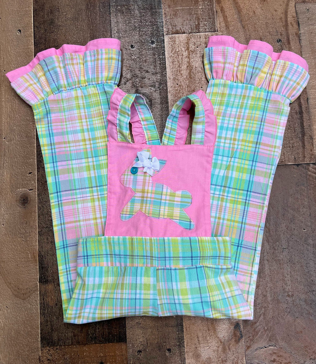 Spring Floral Bunny Overalls