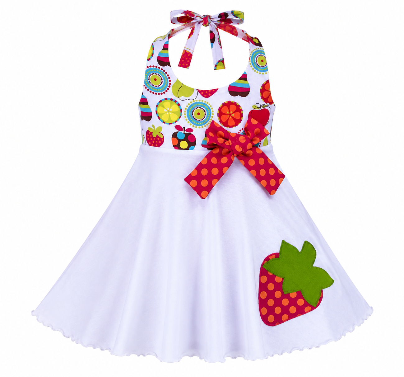 Strawberry Fruit Print Summer Dress