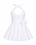 White Knit Girls Dress 
