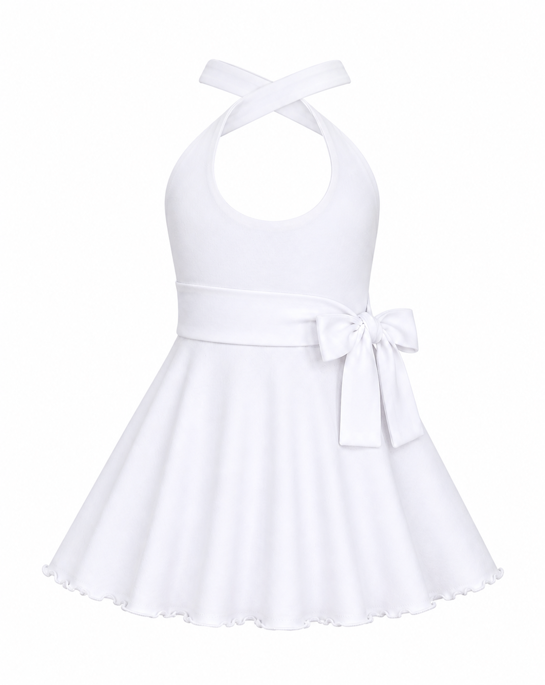 White Knit Girls Dress 