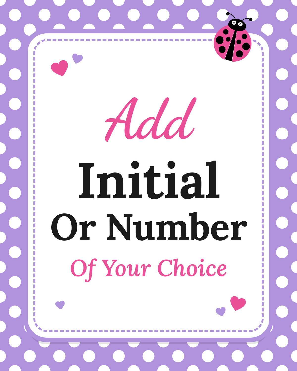 Personalized Initial Or Number