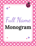 Full name monogram personalization on outfit 