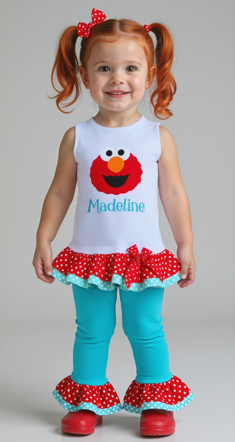 Personalized Elmo Sesame Street Outfit