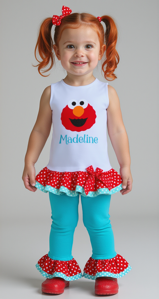Personalized Elmo Sesame Street Outfit